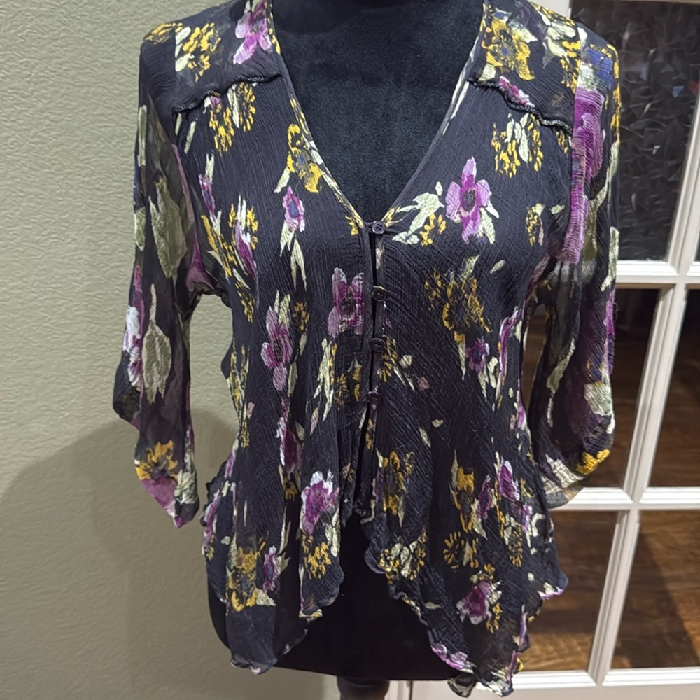 Beautiful floral sheer Free People top